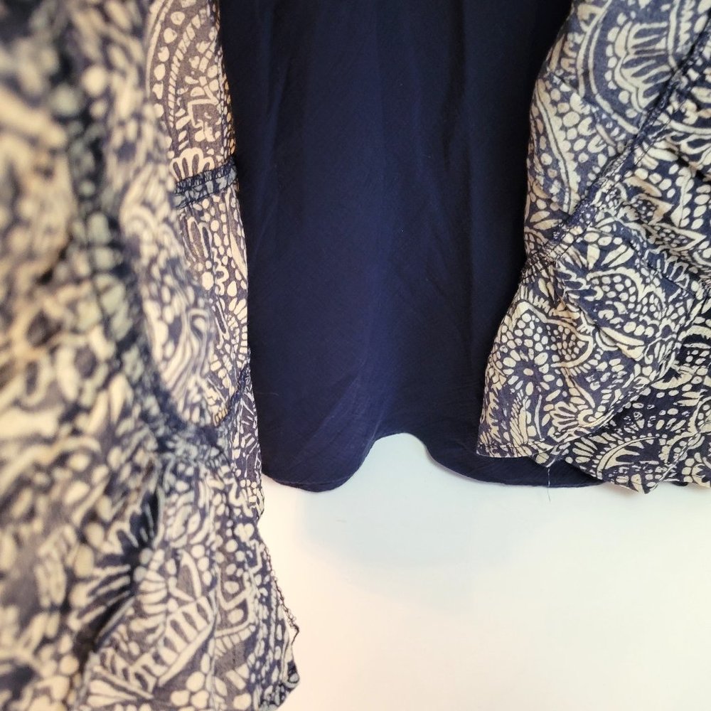Eddie Bauer Blue Paisley Floral Batik Print Peasant Dress - Picture 4 of 6
